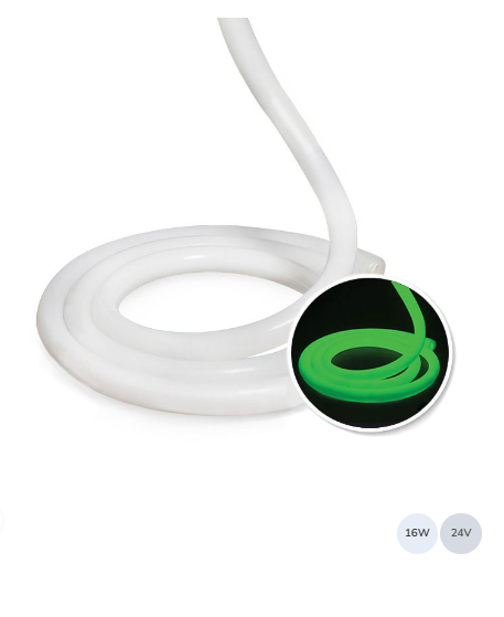 NCR19 360° NEON FLEX 16W 24vDC IP65 10m/Unit