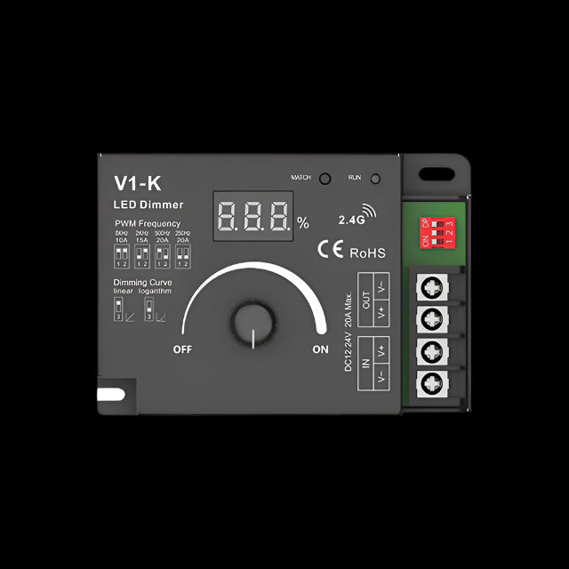 LED Dimmer V1-K 20A 1CH Rotary Knob 12-24v DC
