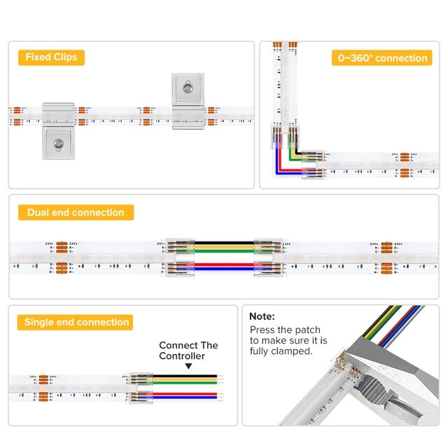 COB RGBCCT LED Strip 6 Pin 960 LEDs/m 5m/Roll