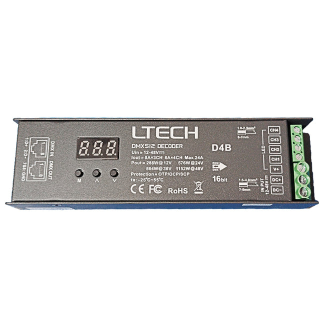LTECH DMX512 4CH Decoder 12V-24V 5A