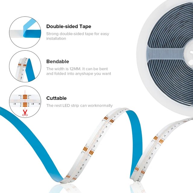 COB RGBCCT LED Strip 6 Pin 960 LEDs/m 5m/Roll