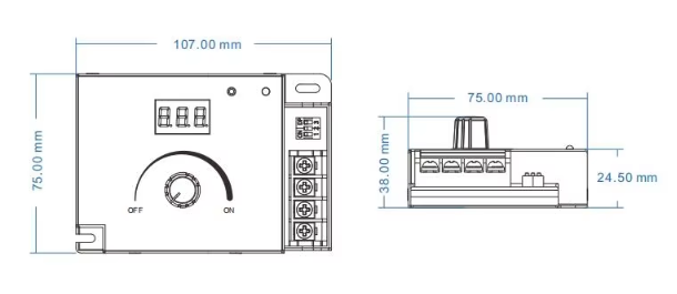 LED Dimmer V1-K 20A 1CH Rotary Knob 12-24v DC