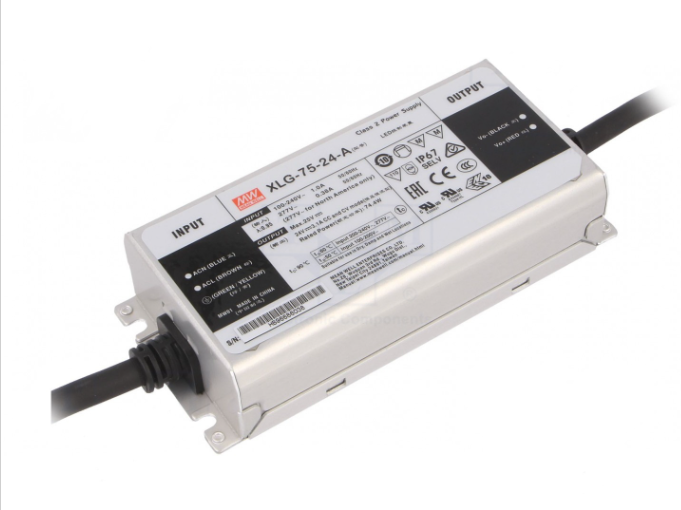 Meanwell XLG 75W 3.1A 24V with 3 pin plug