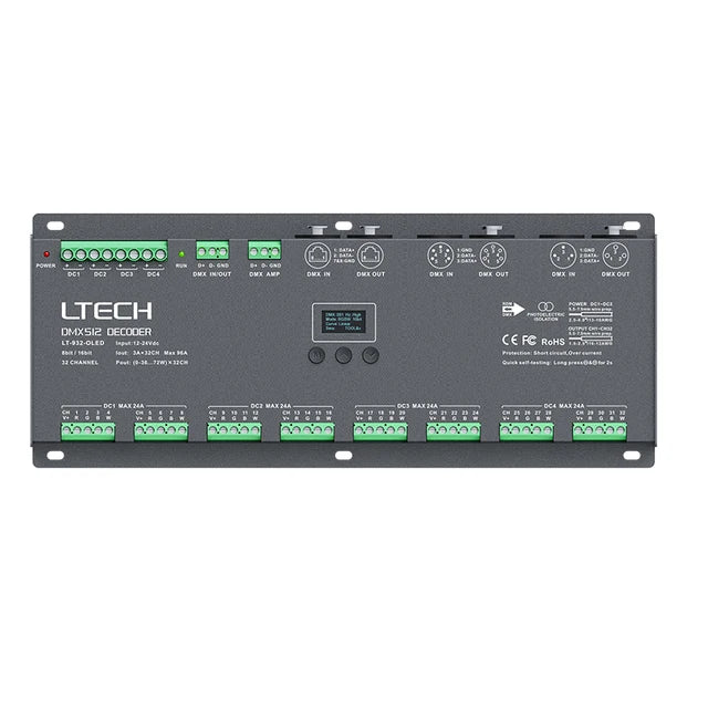 LTECH DMX512 32CH Decoder 12V-24V 96A