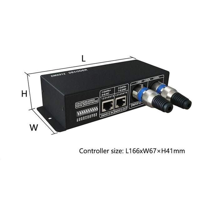 DMX512 Decoder RGBW 4CH DC12V 24V with XLR Plug