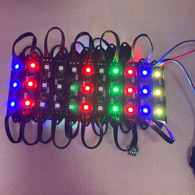 LED Addressable RGB pixel module IP68 0.72W/pixel 18awg DC12V 20pcs/st ...
