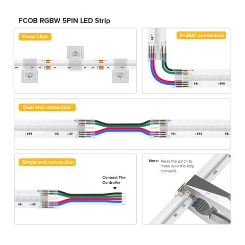 RGBW COB LED Strip Light 12v