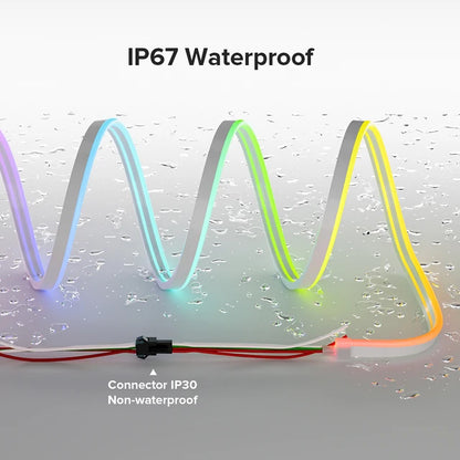 RGBIC Neon Strip Addressable Silicone 24vDC WS2811 108 LED/m IP67 5m/Roll