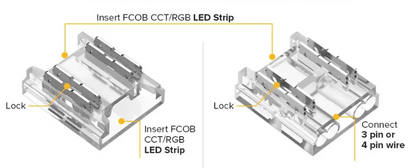 COB Cover Connector Transparent Solderless SMD FPCB to WIRE WS2811 WS2812B WS2815 4Pin 10mm 50pcs/100pcs