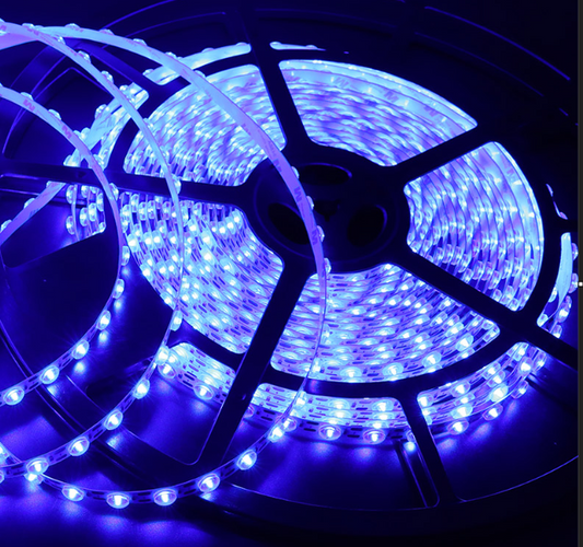 24V Diffused Lens Blue LED Strip – Wide Beam Signage Lighting