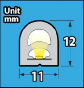 Vertical LED Neon Flex 11x12 5m/roll