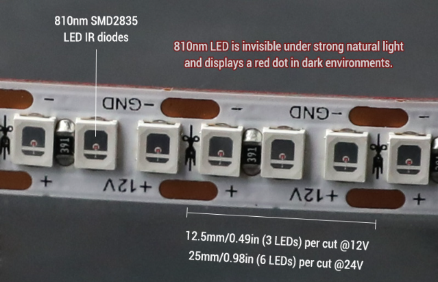 810nm Near Infrared LED Strip – Single Row High Power Therapy Light
