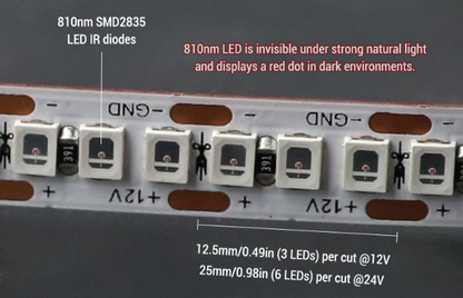 810nm Near Infrared LED Strip – Single Row High Power Therapy Light