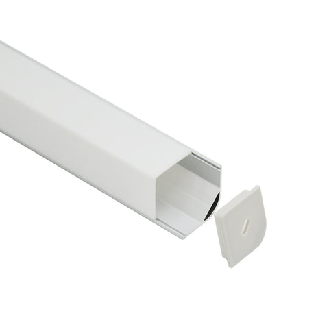 AL-005 2m 16x16 Corner Style Aluminium Extrusion with Square Opal Diffuser